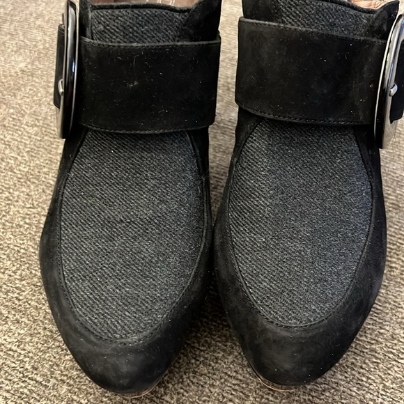 PACO GIL BLACK SUEDE, PATENT, TEXTILE BOOTIE SHOES SIZE 8 - Picture 13 of 13